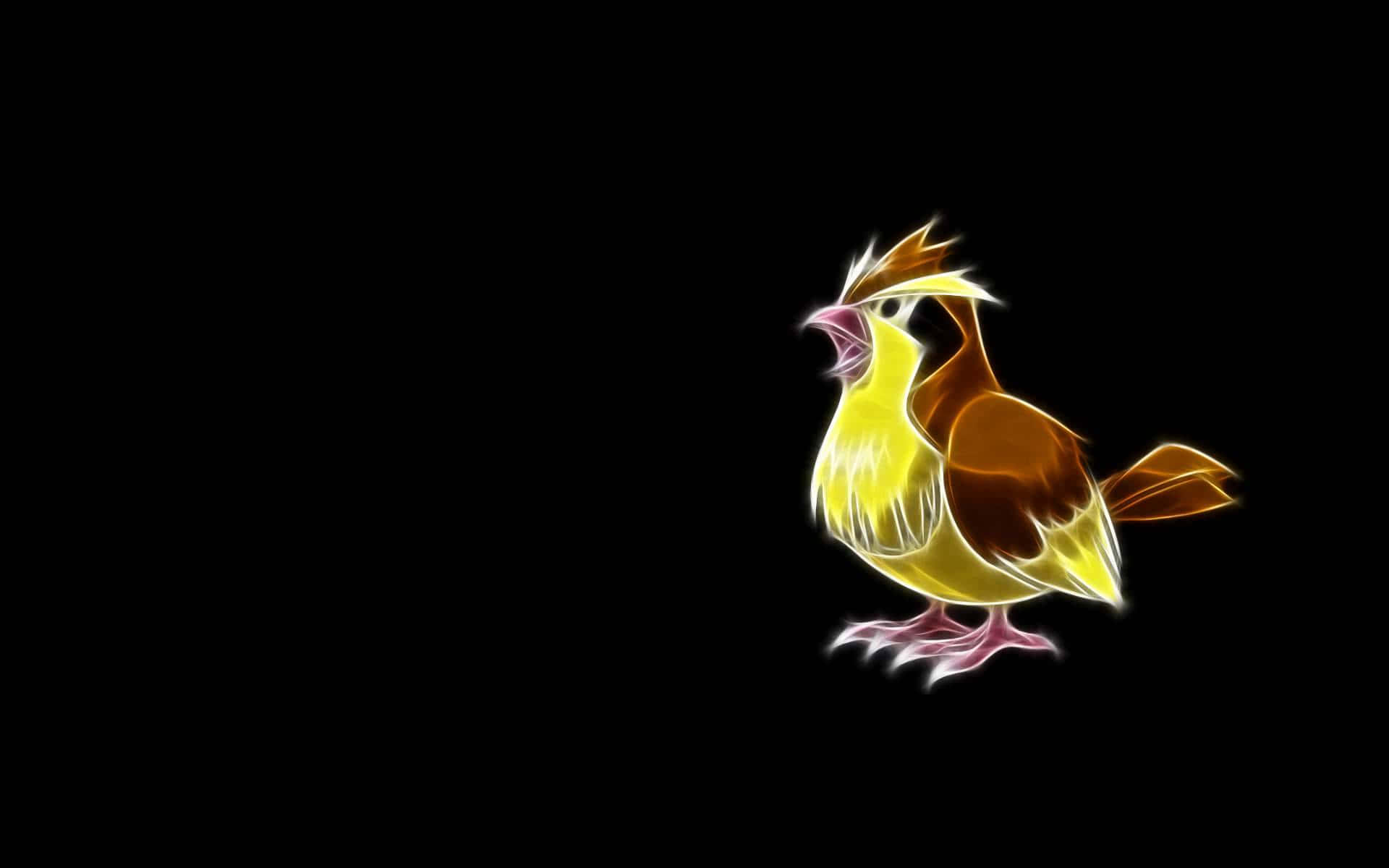 Pidgeotto, glowing yellow, brown bird-like creature, Full HD Desktop Wallpaper