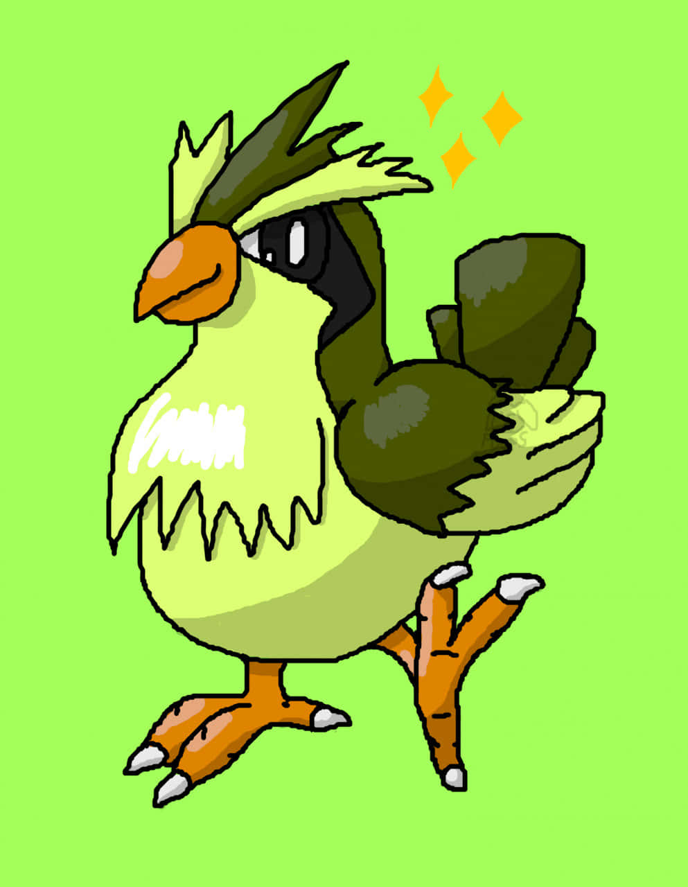 Pidgeotto, green feathers, orange beak, HD Phone Wallpaper