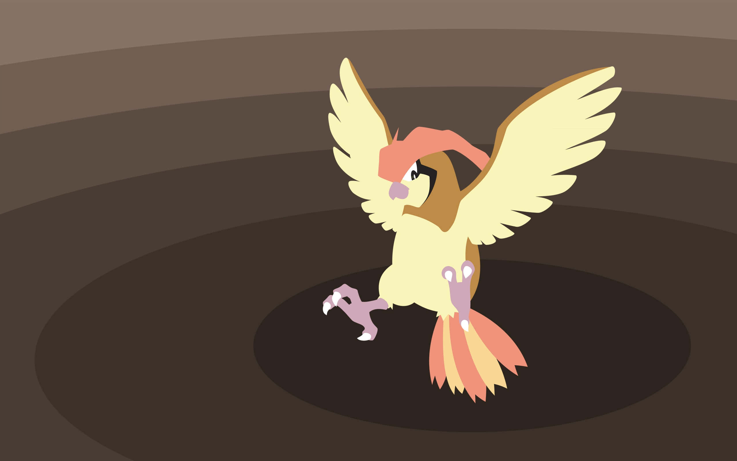 Pidgeotto, cream wings, pink accents, 2K Desktop Wallpaper