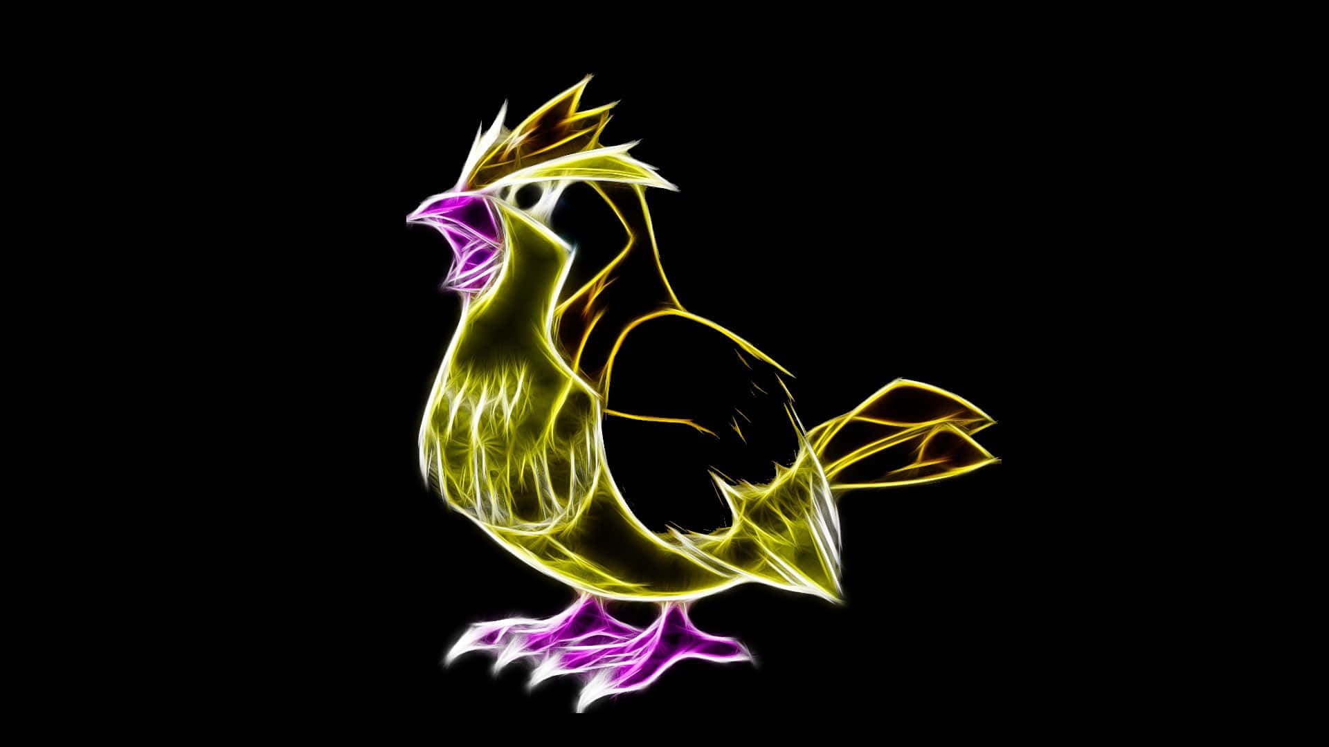 Pidgeotto, yellow, purple, Full HD Desktop Wallpaper