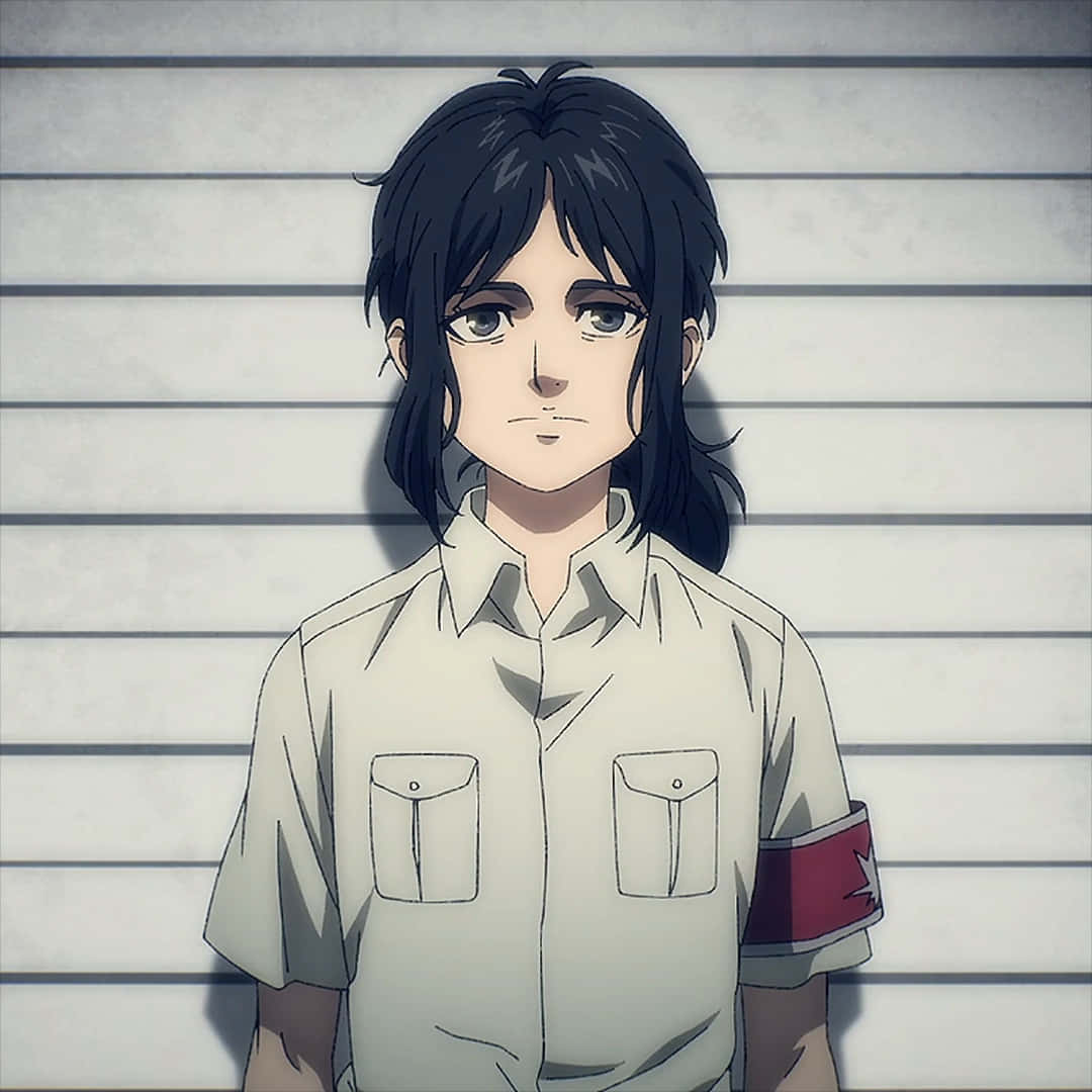 Pieck, striped wall, beige uniform, SD Desktop Wallpaper
