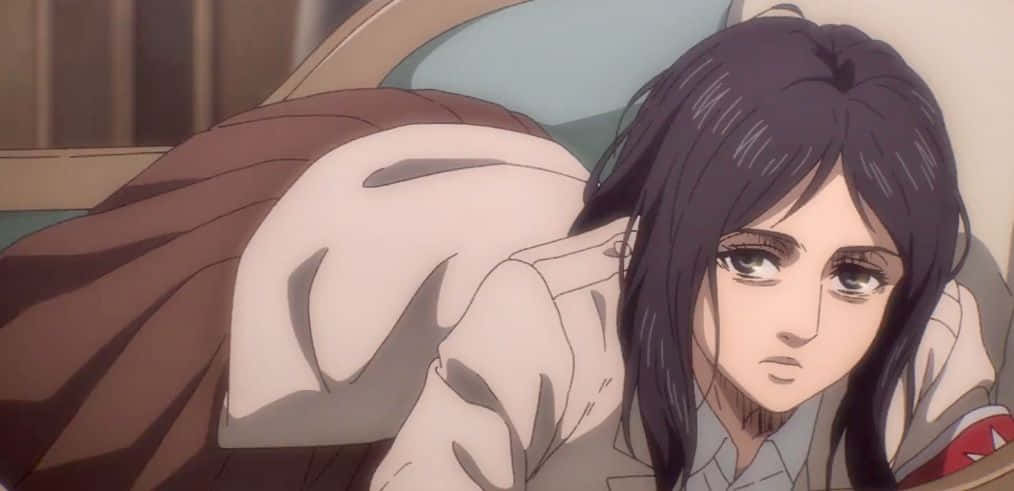Pieck, anime girl, dark hair, SD Desktop Wallpaper