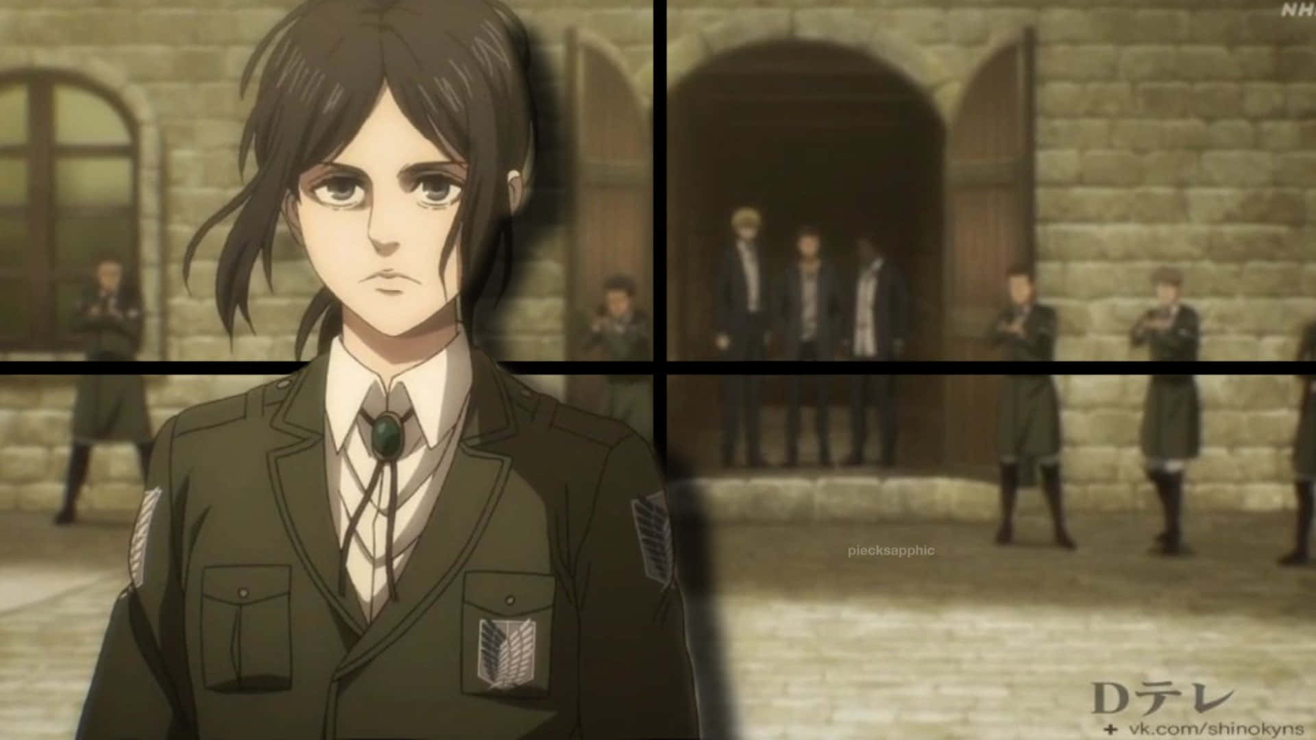 attack on titan, anime soldier, green uniform, Full HD Desktop Wallpaper