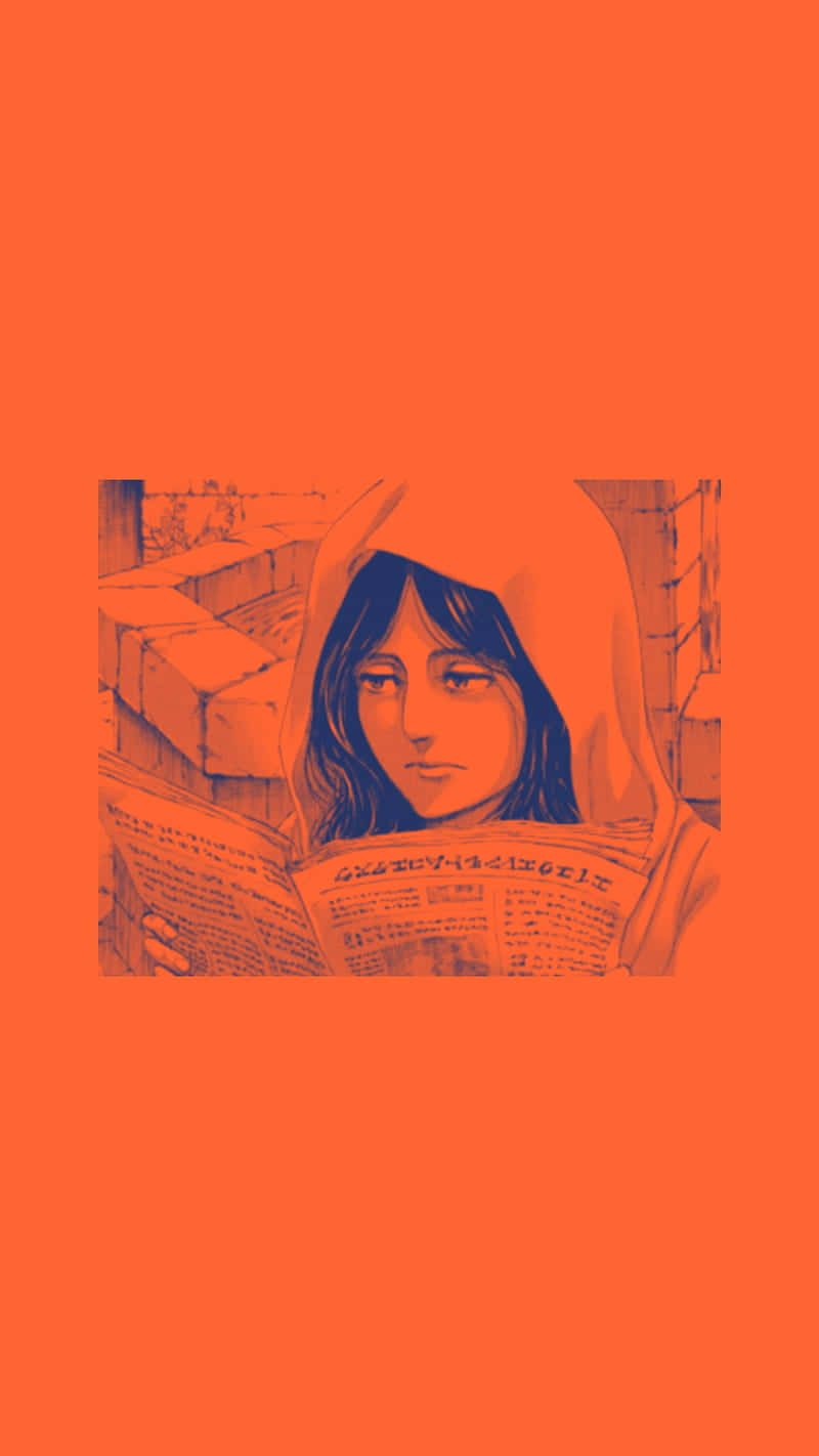 anime girl, hooded, newspaper, HD Phone Wallpaper