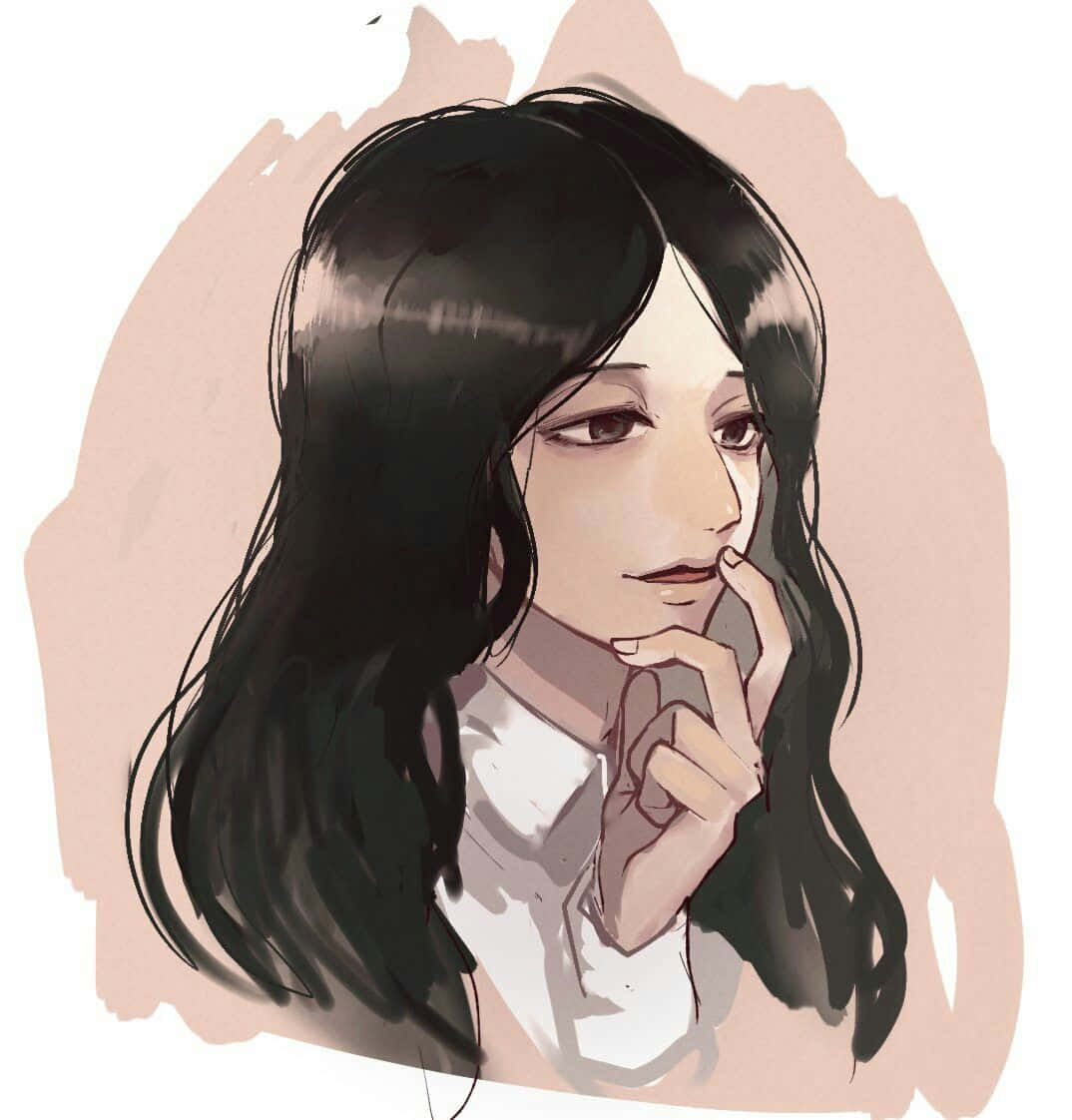 Pieck, long black hair, anime girl, SD Phone Wallpaper