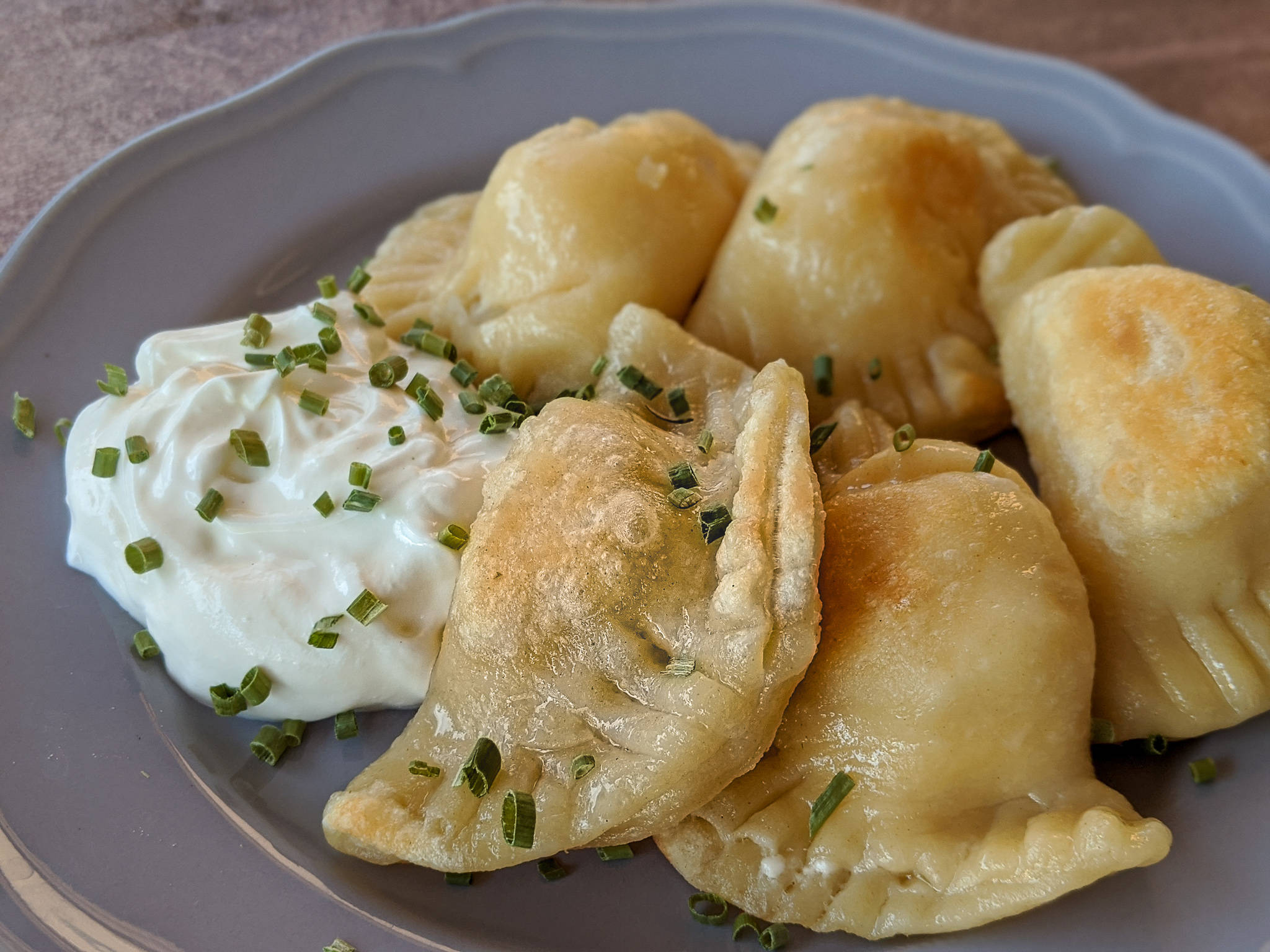 pierogi, mayo sauce, sour cream, Full HD Desktop Wallpaper