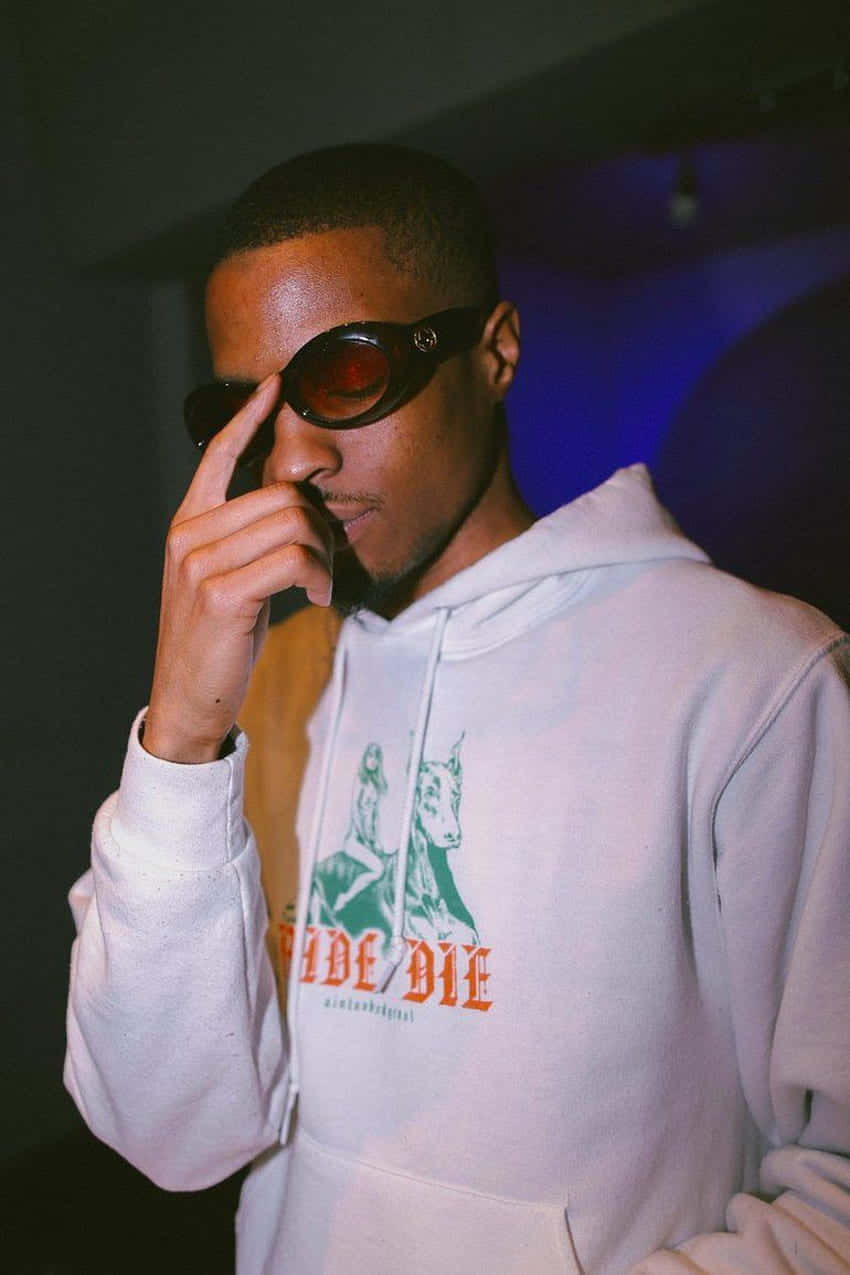 Pierre Bourne, white hoodie, red-tinted sunglasses, SD Phone Wallpaper