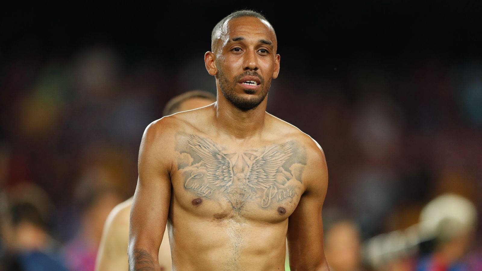 Pierre-Emerick Aubameyang, winged tattoo, stadium, HD Desktop Wallpaper