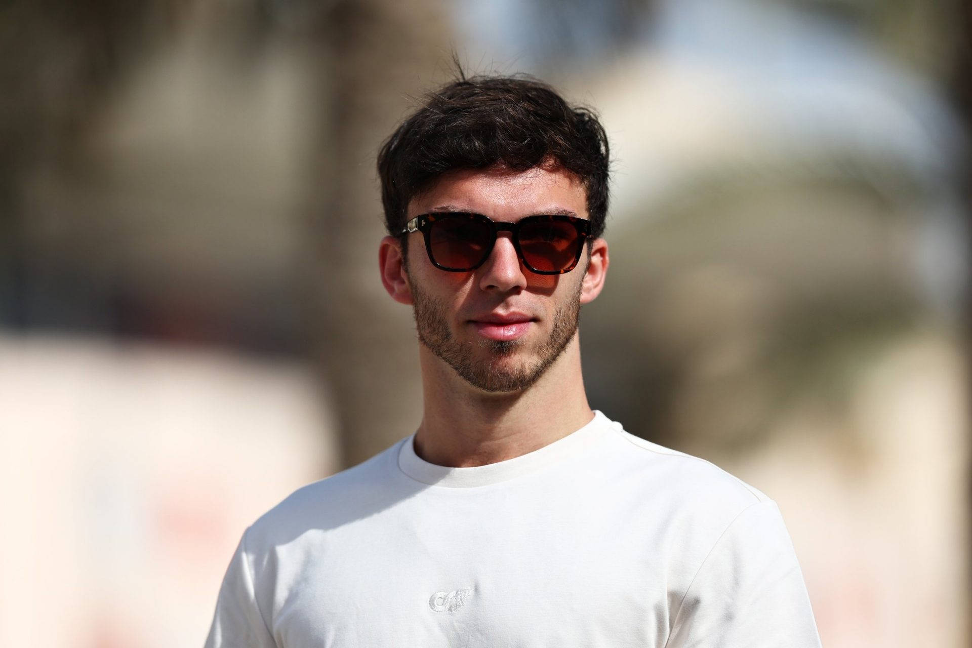 Pierre Gasly, white t-shirt, sunglasses, Full HD Desktop Wallpaper