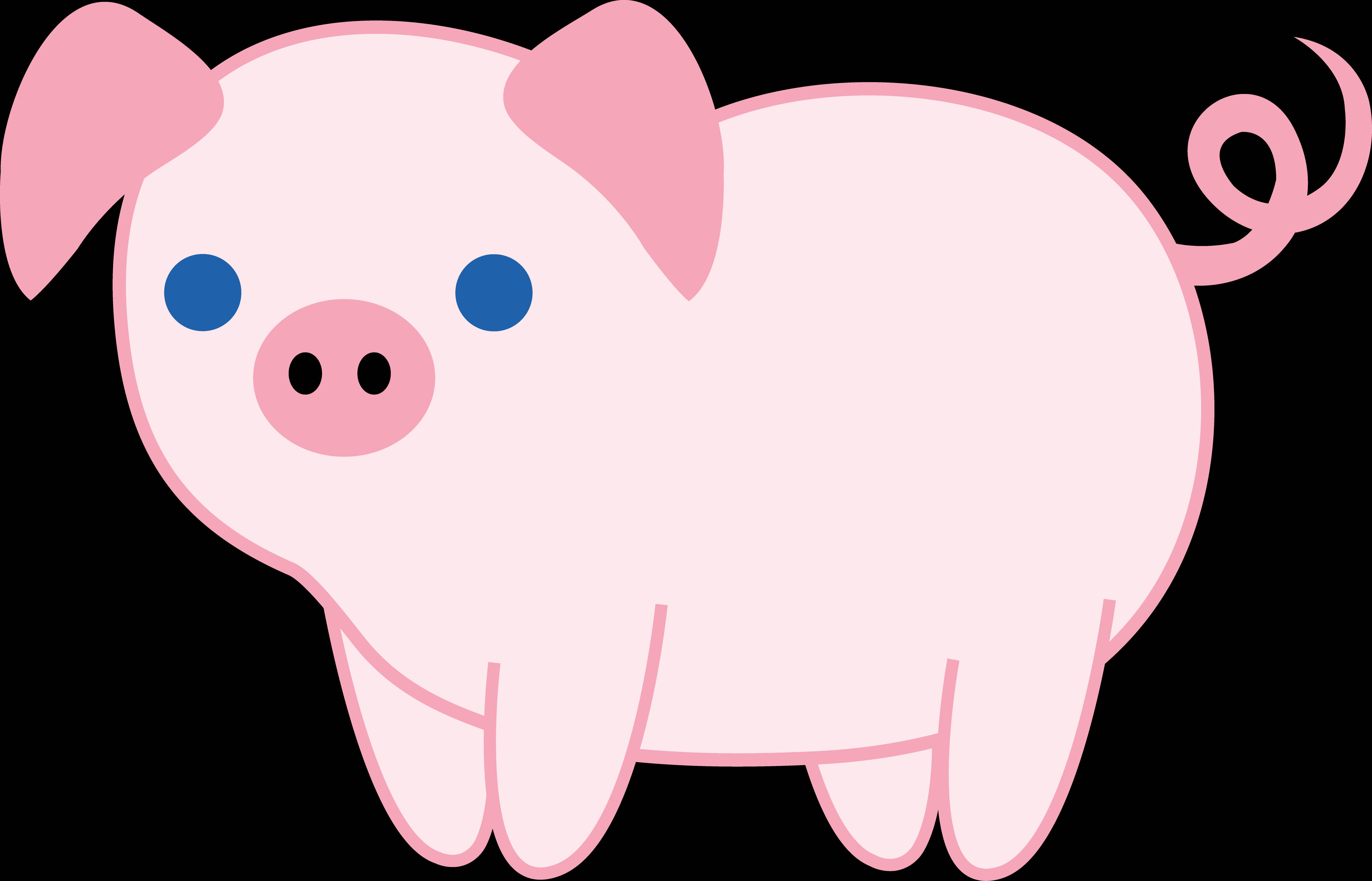 digital piggy art, pink cartoon pig, blue eyes, 5K Desktop Wallpaper