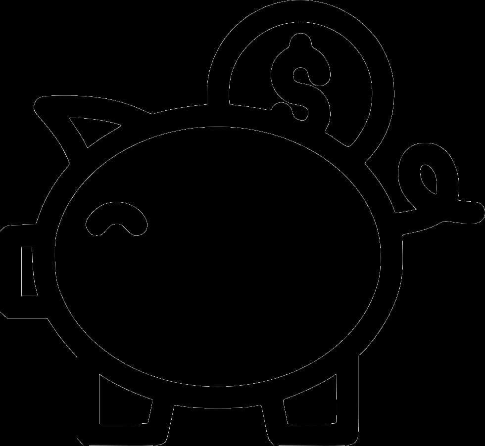 piggy bank, dollar sign, white outline, SD Desktop Wallpaper
