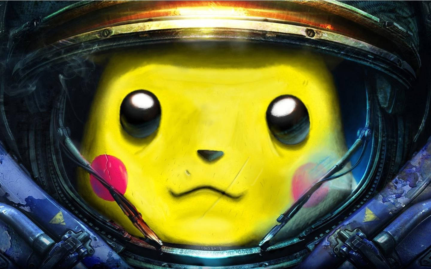 Pikachu, 3D, astronaut helmet, HD Desktop Wallpaper