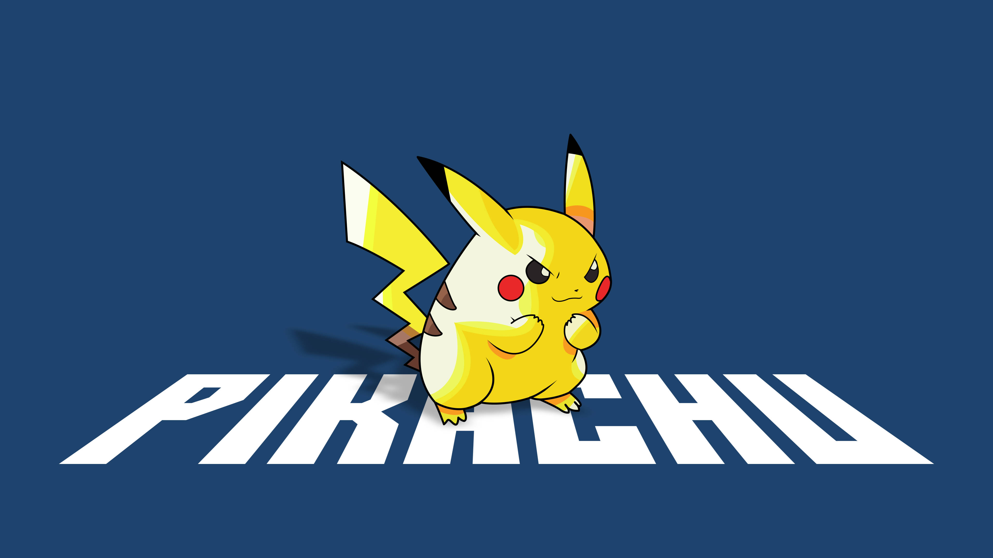 Pikachu, 4K, word art, 4K Desktop Wallpaper