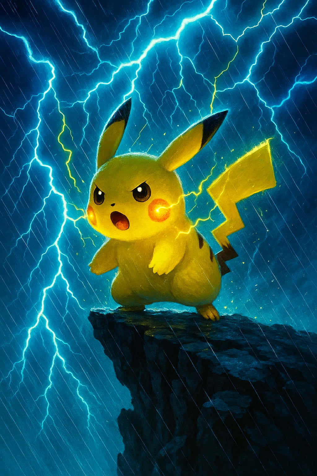 Pikachu, 4K, stormy sky, HD Phone Wallpaper