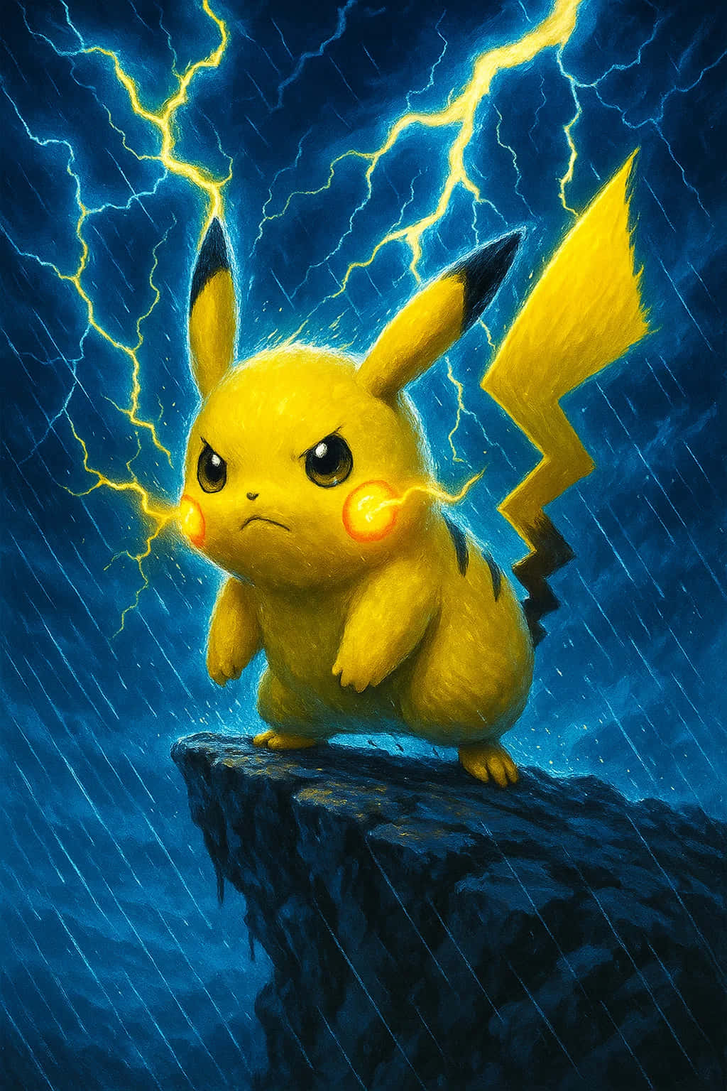 Pikachu, 4K, stormy sky, HD Phone Wallpaper