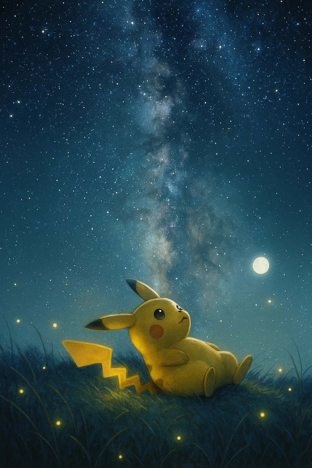 Pikachu, 4K, starry night sky, HD Phone Wallpaper