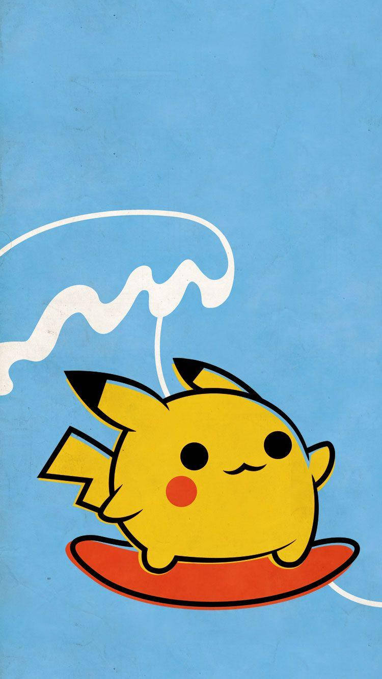 Pikachu, surfboard, red, HD Phone Wallpaper