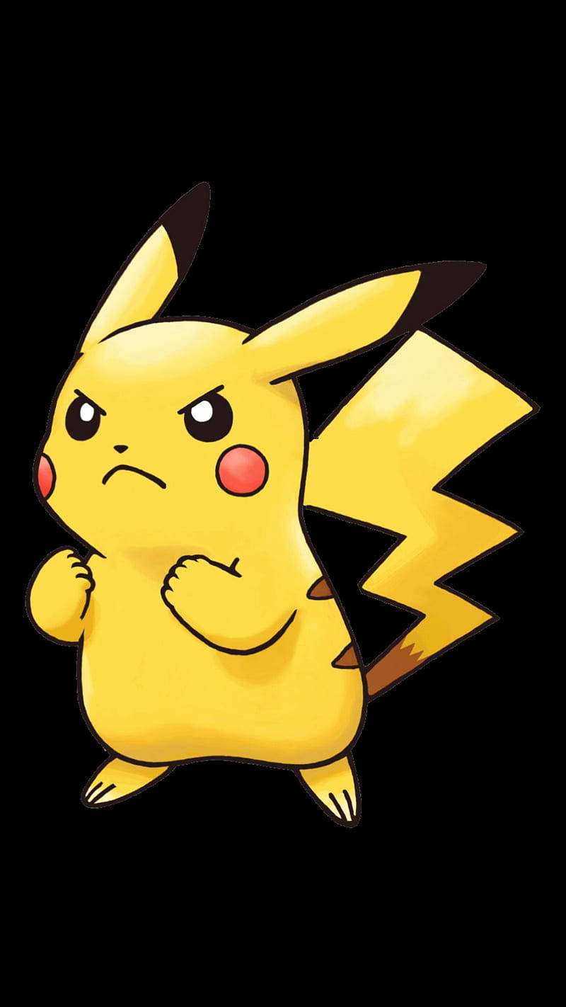 Pikachu, black background, angry eyes, HD Phone Wallpaper