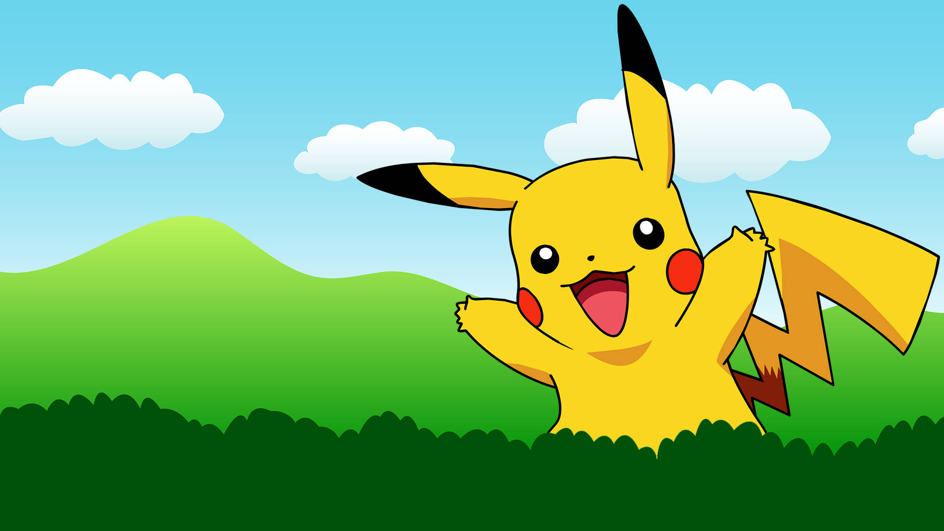 Pikachu, yellow, red cheeks, Full HD Desktop Wallpaper