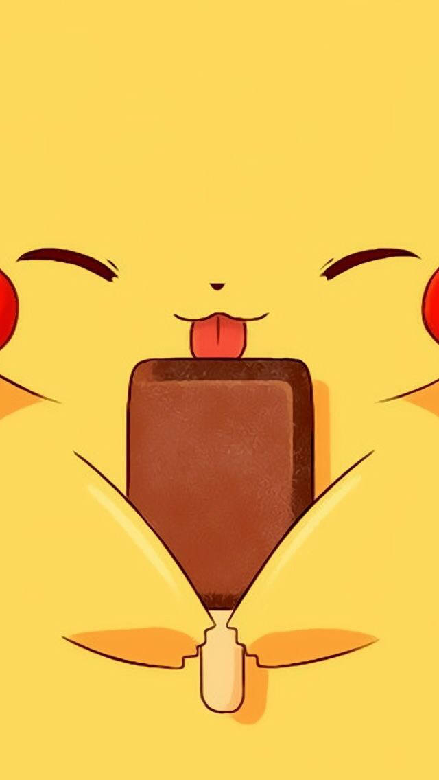Pikachu, iPhone, chocolate popsicle, SD Phone Wallpaper