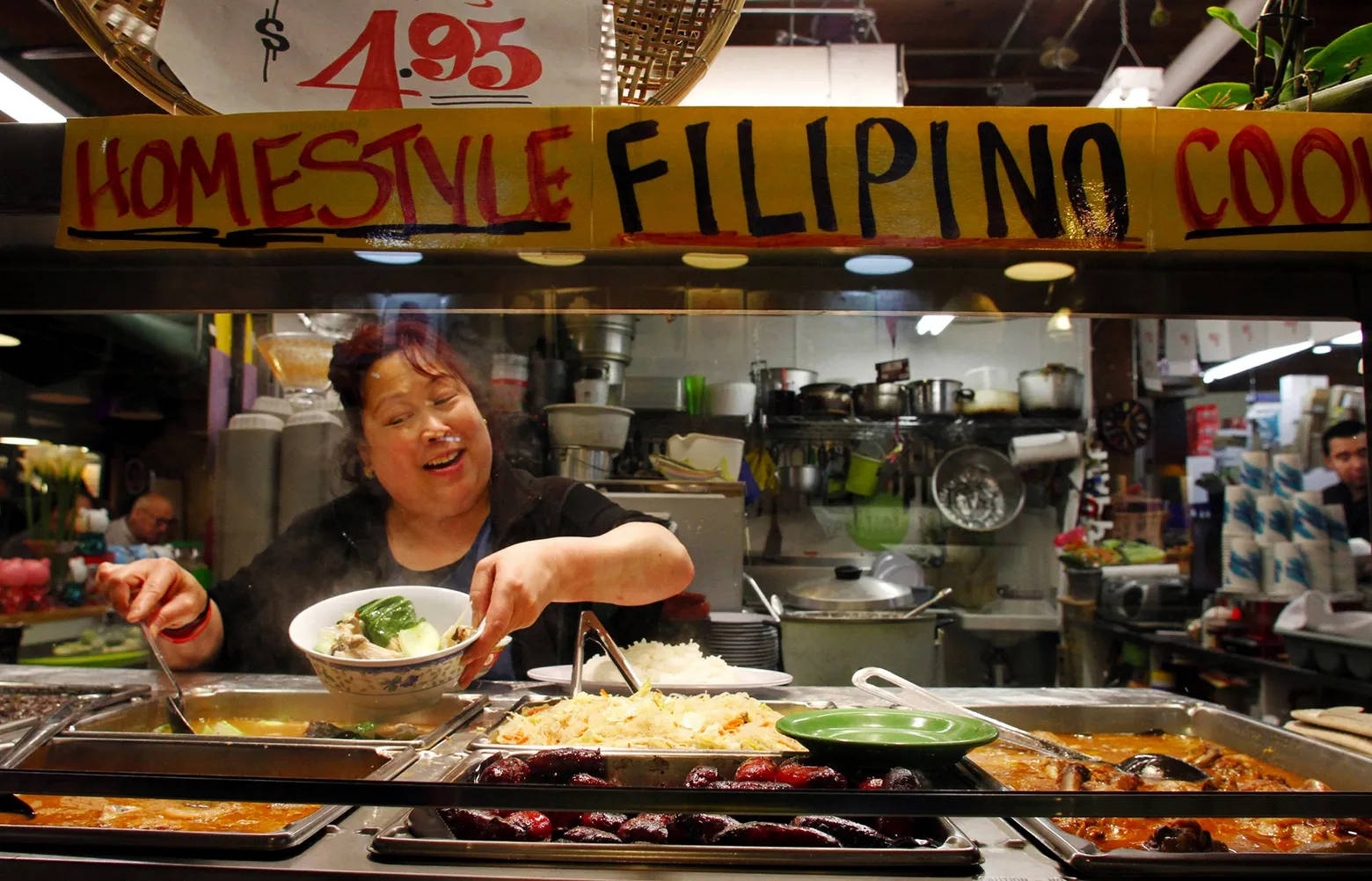 Pike Place Market, Filipino cuisine, food stall, HD Desktop Wallpaper