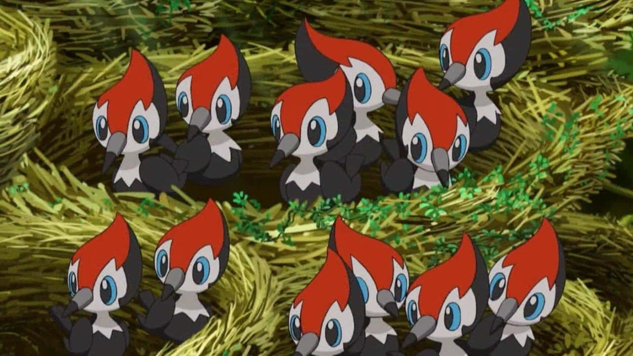 Pikipek, red crests, blue eyes, HD Desktop Wallpaper