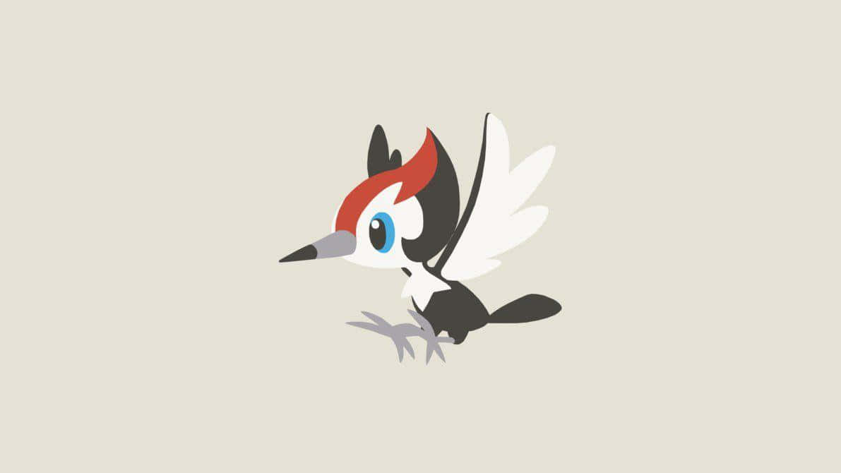 Pikipek, red crest, white wings, SD Desktop Wallpaper