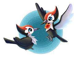 Pikipek, red crests, white chests, SD Desktop Wallpaper