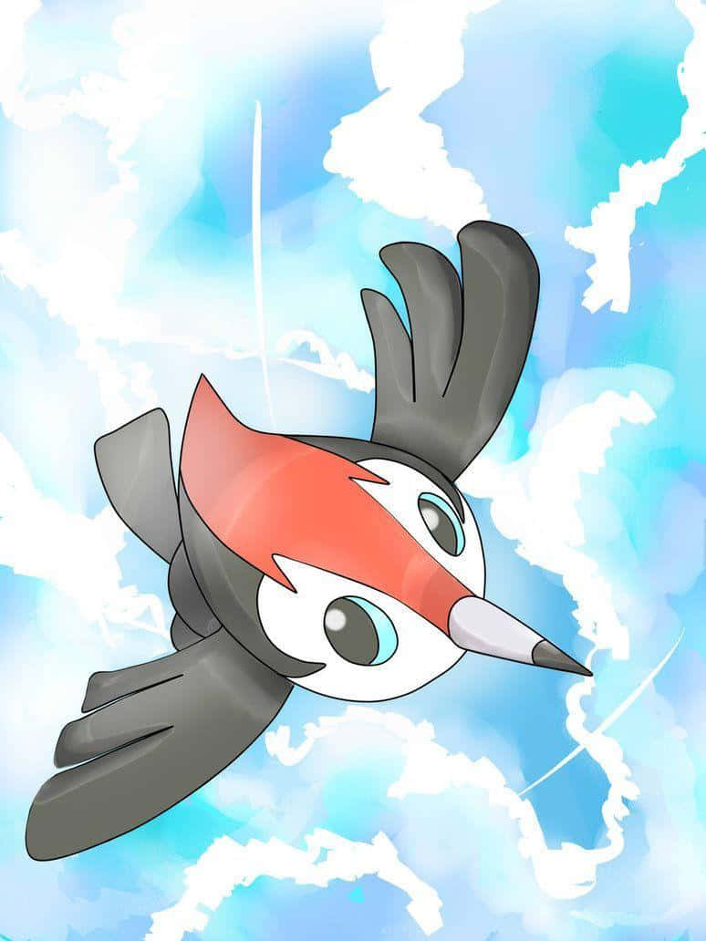 Pikipek, red crest, gray wings, SD Phone Wallpaper