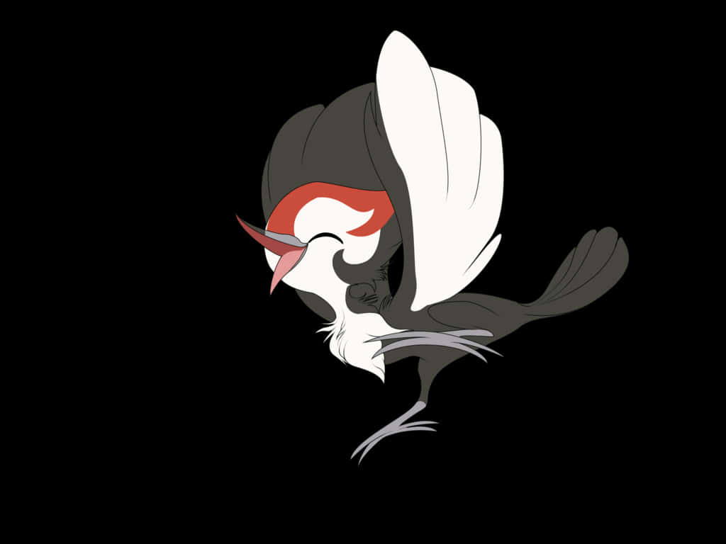 Pikipek, red head, white wings, SD Desktop Wallpaper