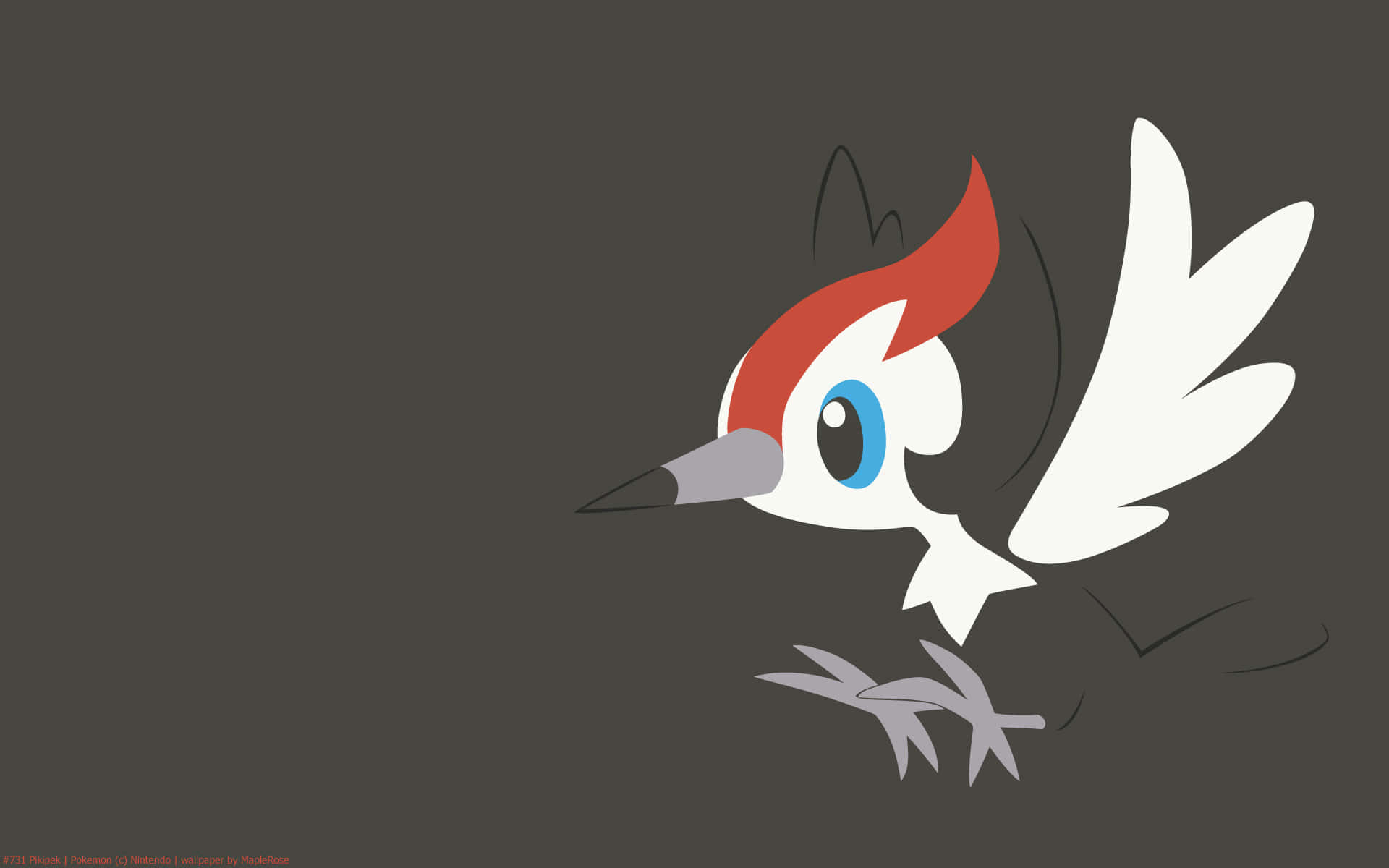 Pikipek, red crest, blue eye, Full HD Desktop Wallpaper