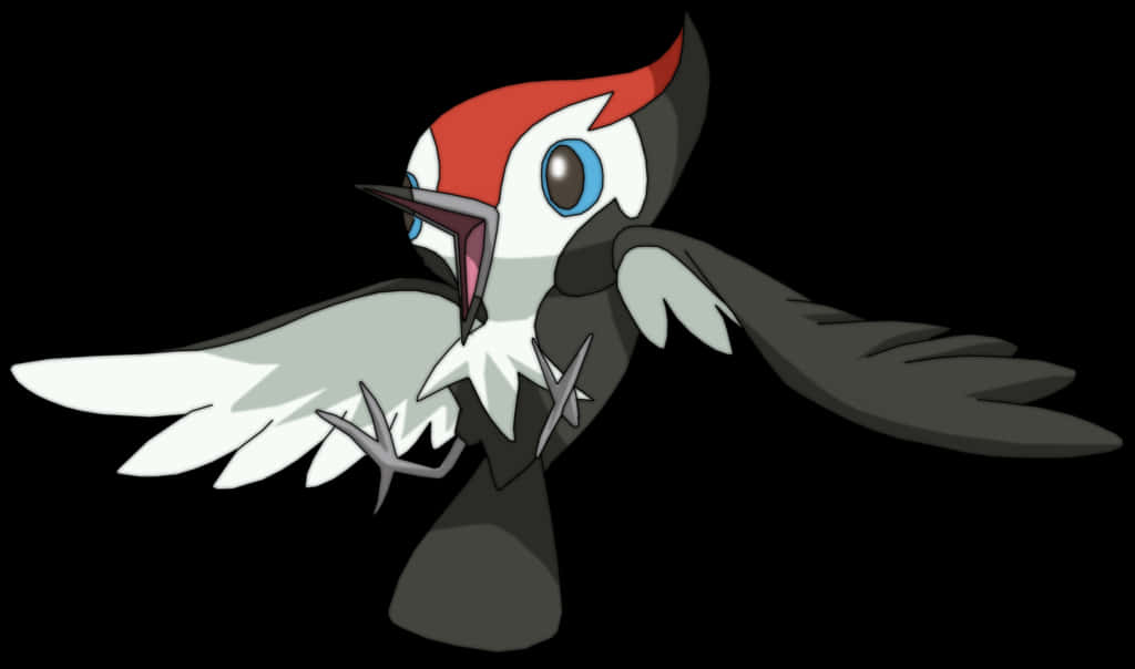 Pikipek, red crest, blue eyes, SD Desktop Wallpaper