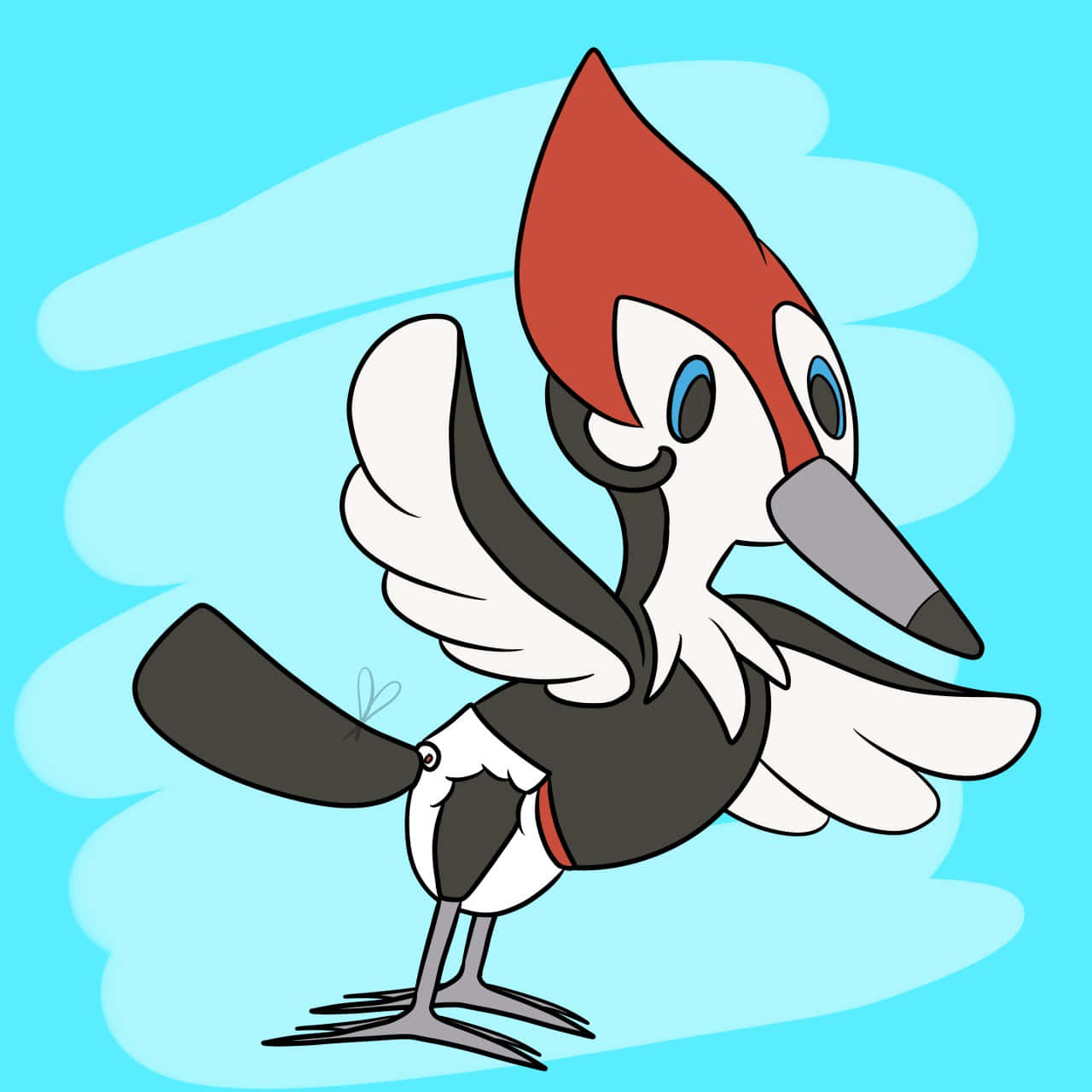 Pikipek, red crest, gray beak, HD Desktop Wallpaper