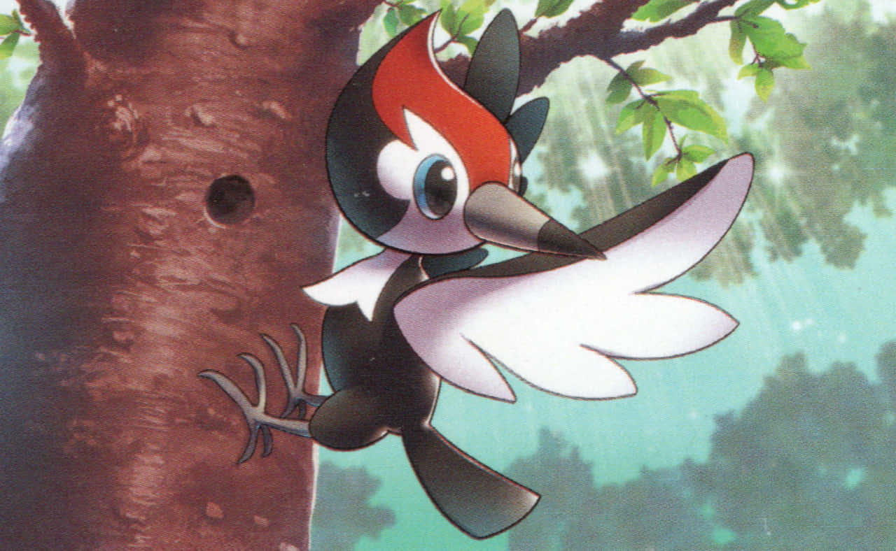 Pikipek, red crest, white wings, HD Desktop Wallpaper
