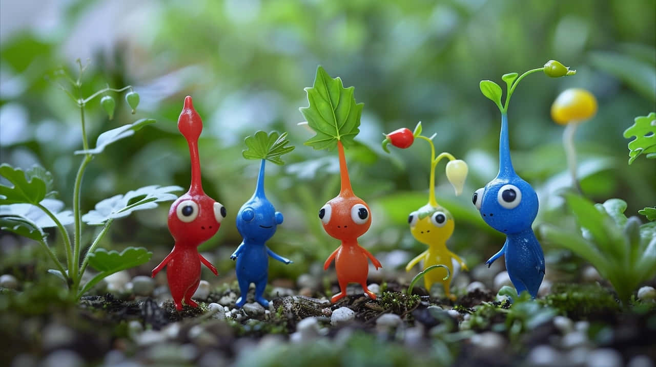 Pikmin, figurines, lush garden, HD Desktop Wallpaper