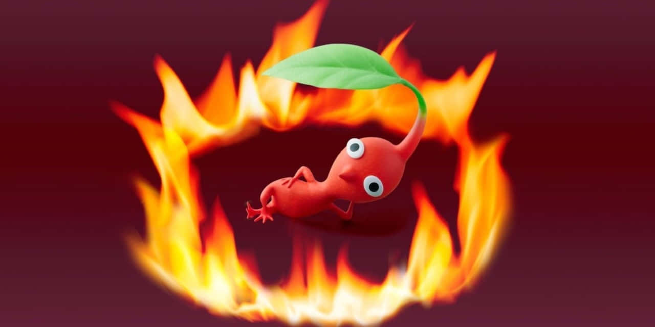 Pikmin, red cartoon creature, green leaf sprout, HD Desktop Wallpaper
