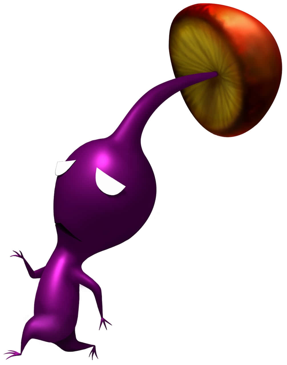 Purple Pikmin, leaf, red and yellow fruit, HD Phone Wallpaper