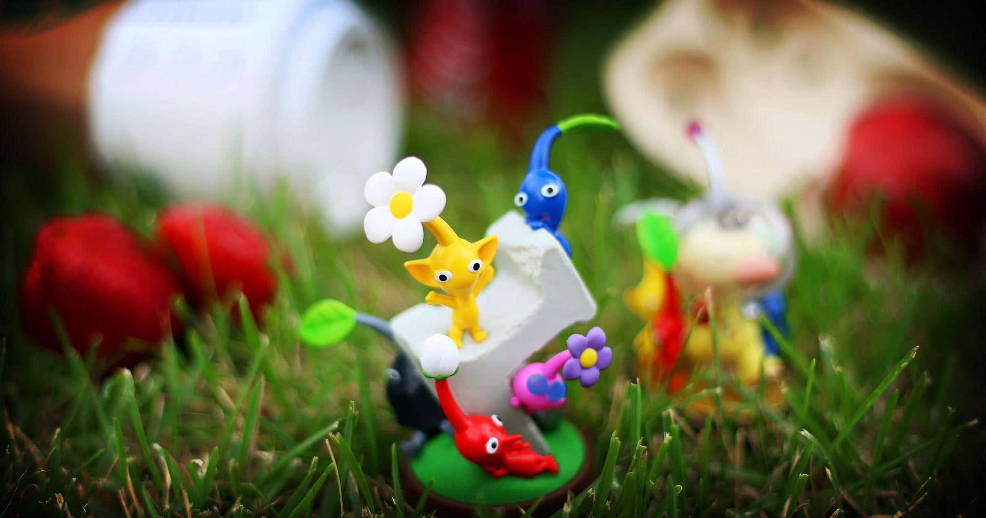 Pikmin, figurines, garden, Full HD Desktop Wallpaper
