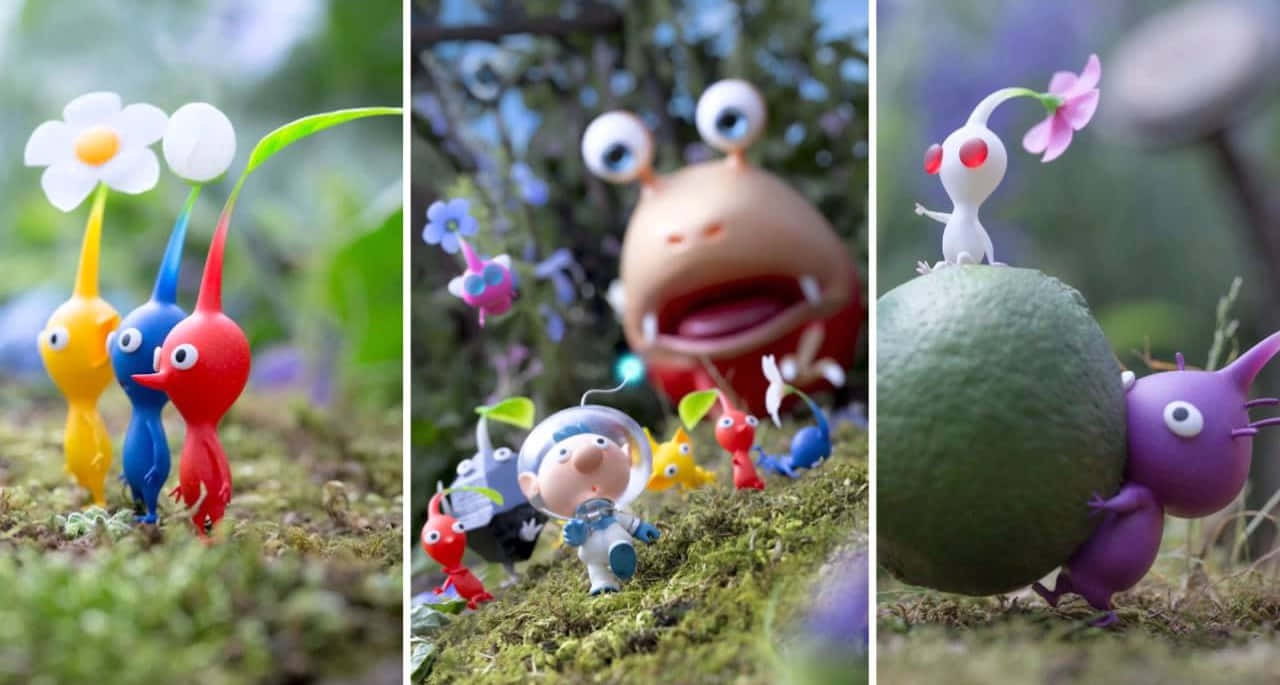 Pikmin, astronaut, mossy forest floor, HD Desktop Wallpaper