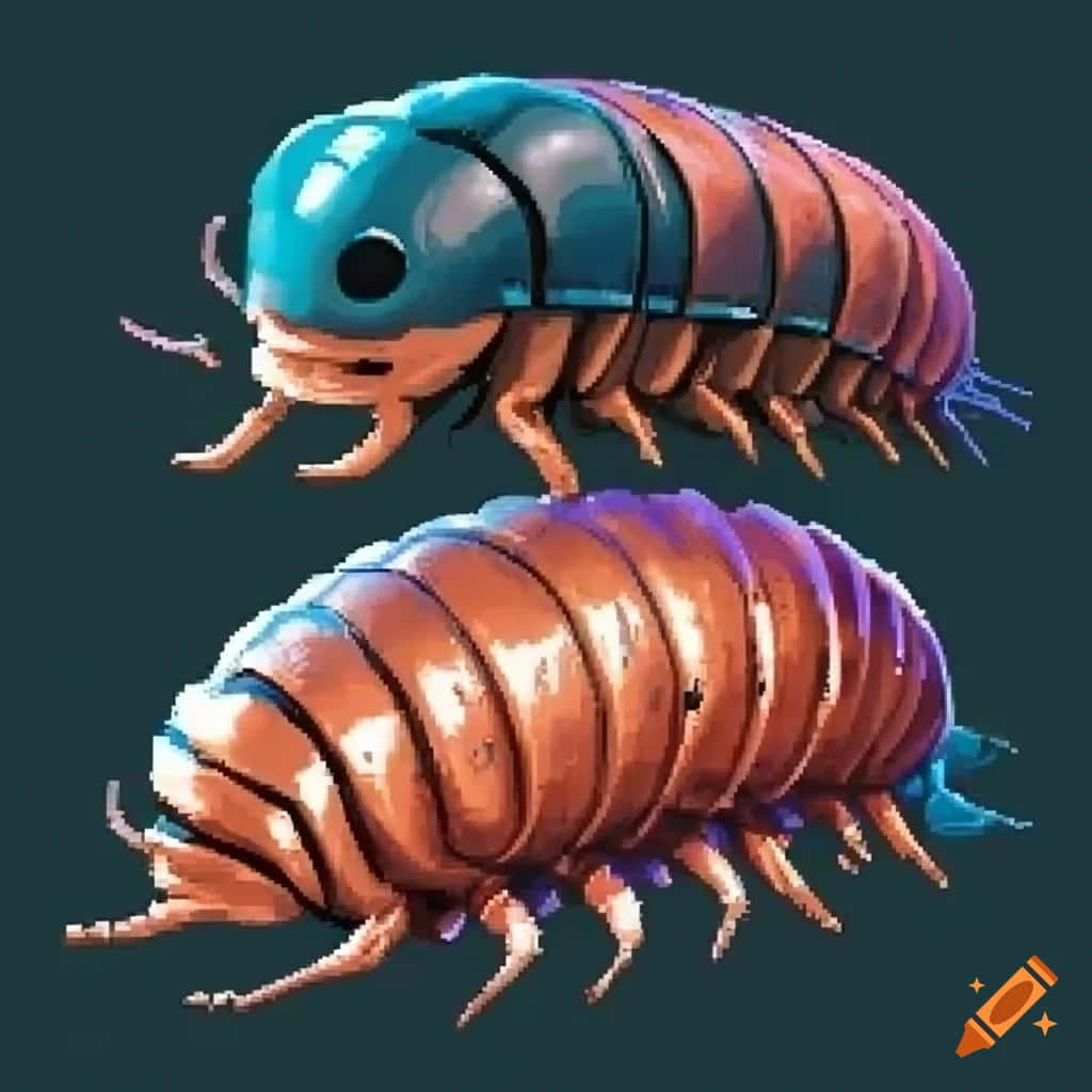 Pillbug, blue, brown, SD Desktop Wallpaper