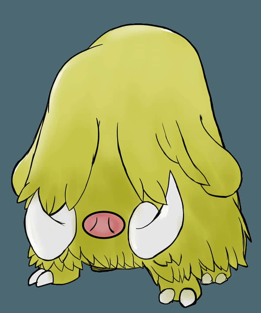 Piloswine, frosty landscape, yellow furry creature, SD Phone Wallpaper