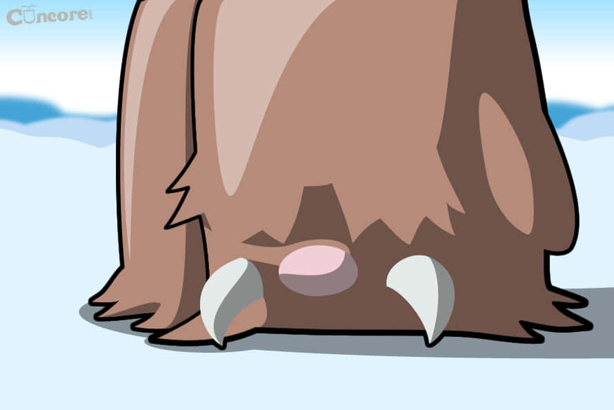 Piloswine, winter, snowy background, SD Desktop Wallpaper