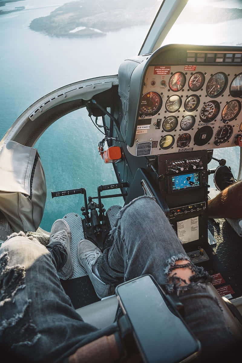 Pilot, transparent cockpit, small plane cockpit, SD Phone Wallpaper