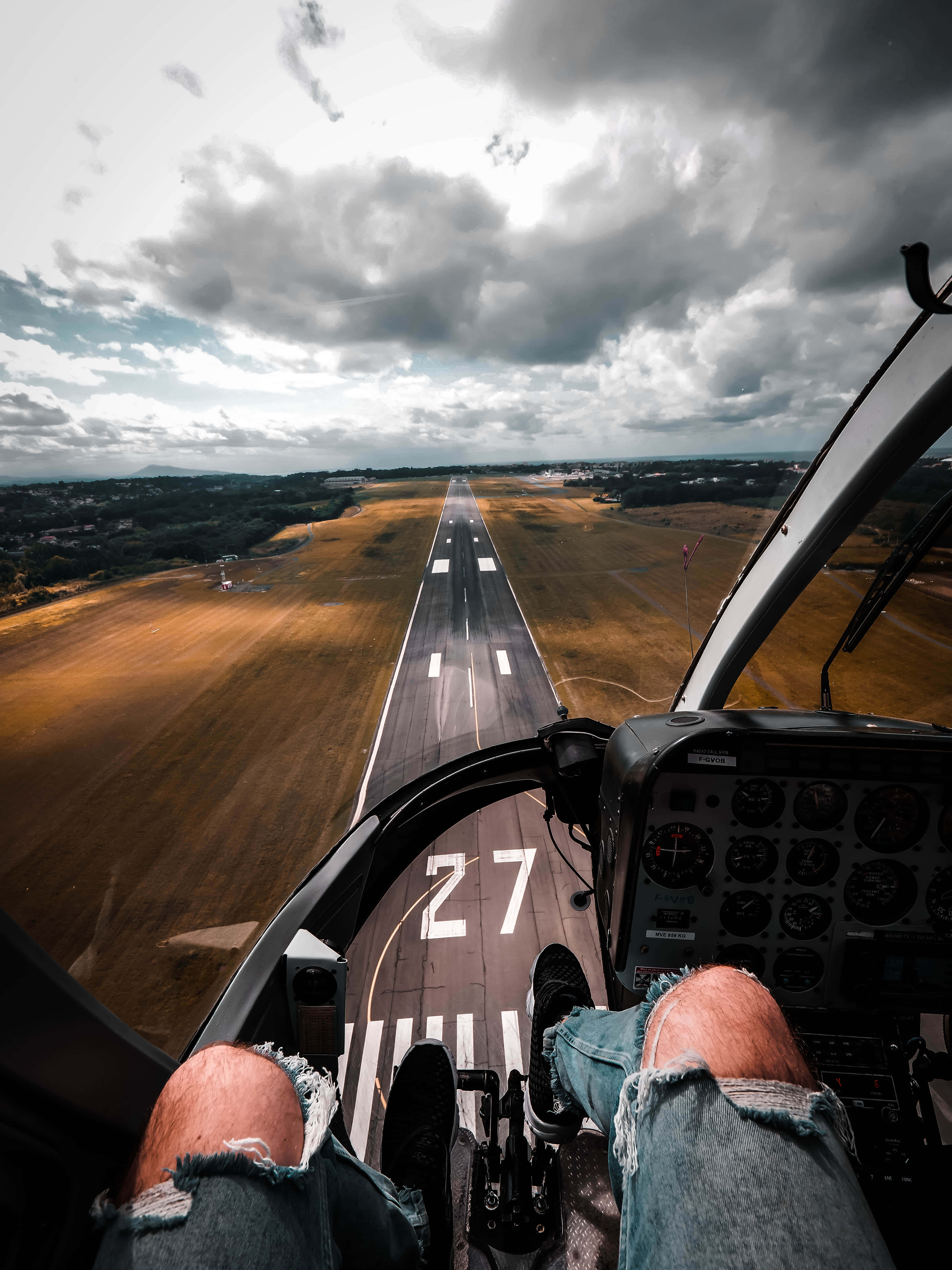 pilot, small plane cockpit, runway 27, 5K Phone Wallpaper