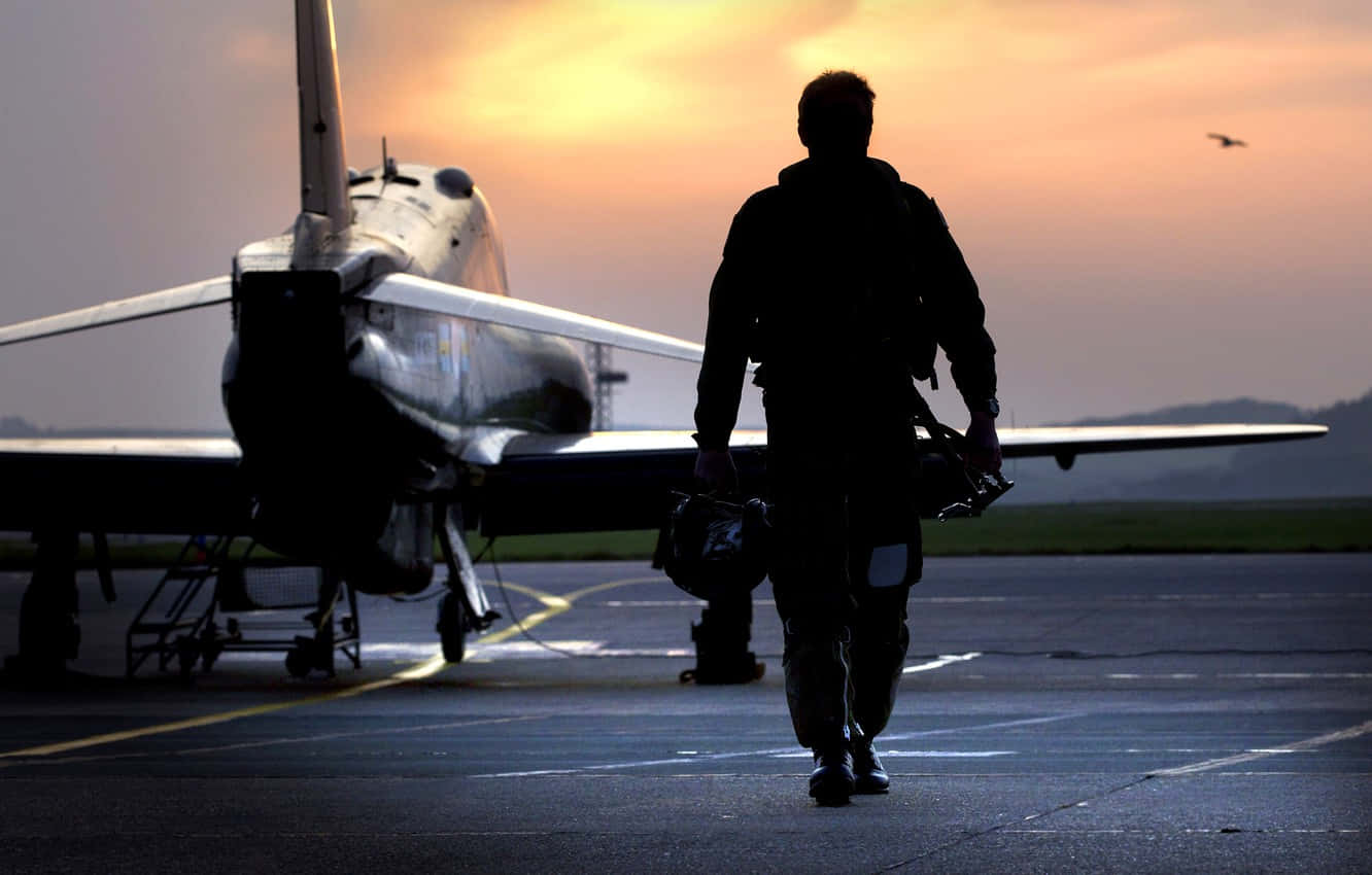 pilot, fighter jet, runway, HD Desktop Wallpaper
