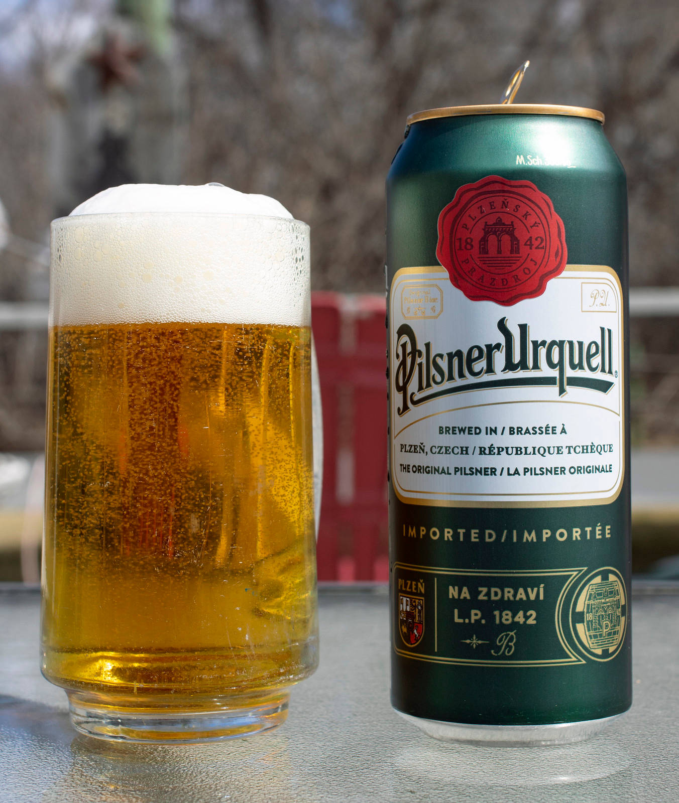 Pilsner Urquell, golden beer, frothy glass, HD Phone Wallpaper