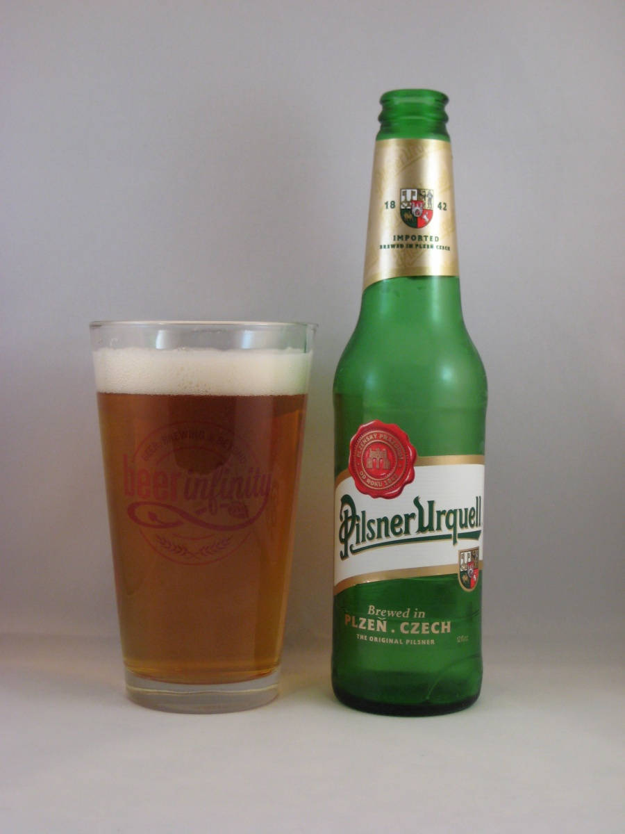 Pilsner Urquell, green bottle, golden beer, SD Phone Wallpaper