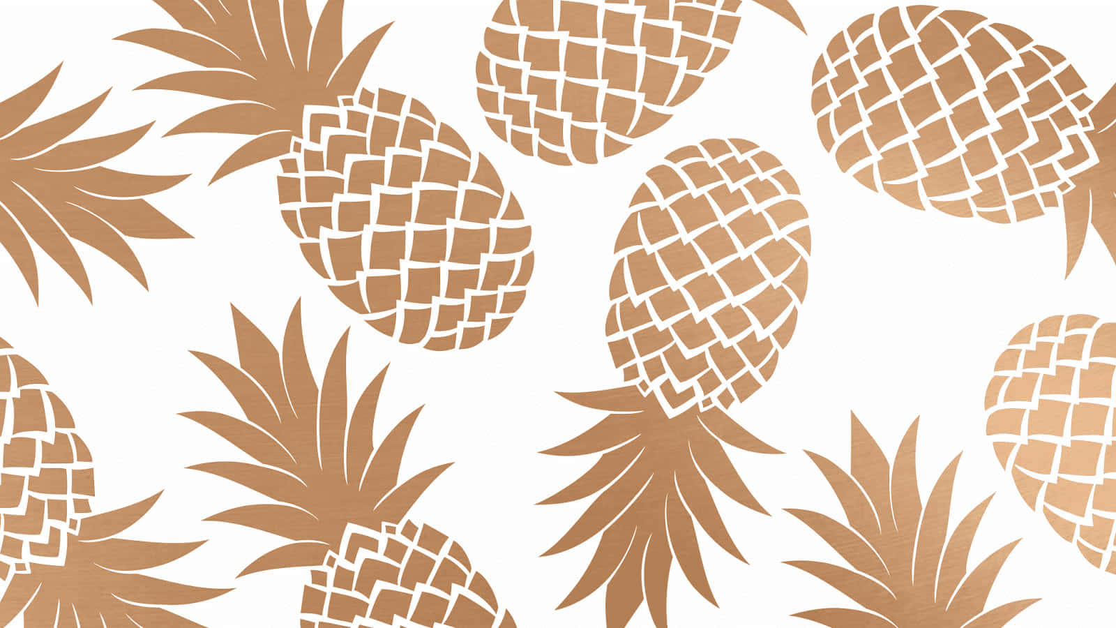 pineapple desktop, golden pineapples, white outlines, HD Desktop Wallpaper