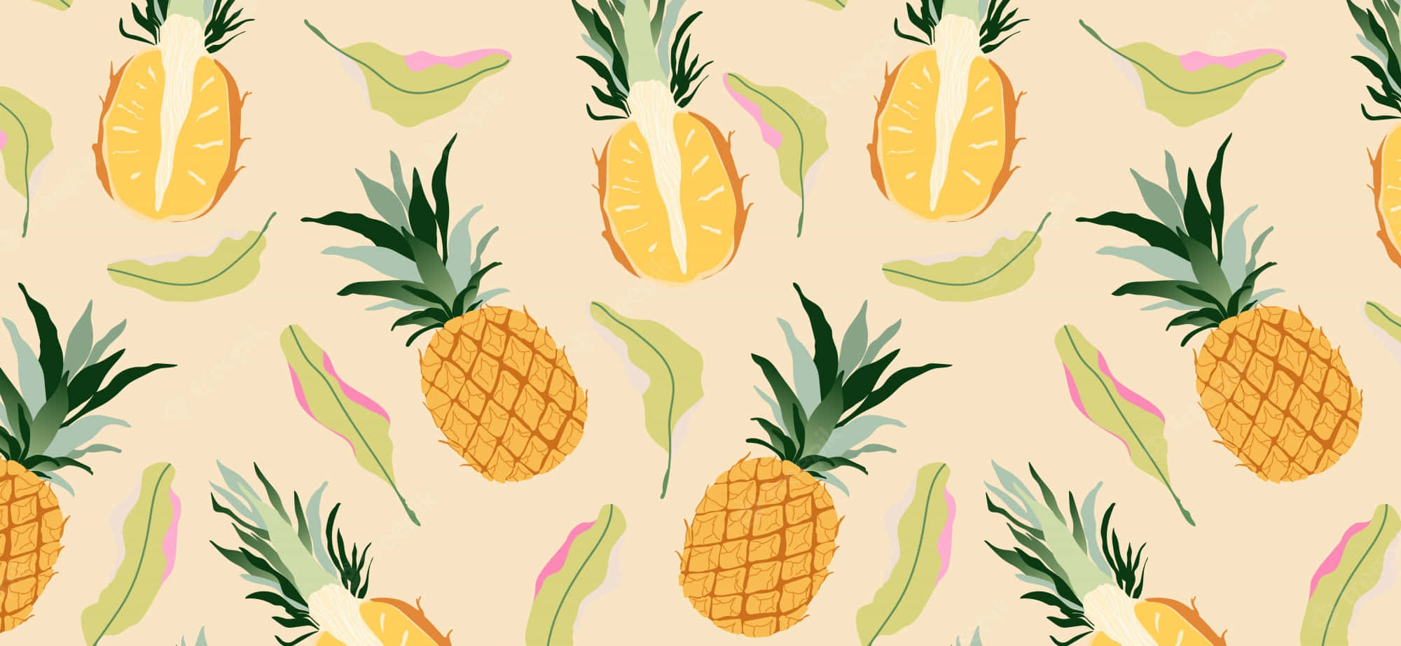 Pineapple Desktop, whole pineapples, sliced pineapples, Full HD Desktop Wallpaper