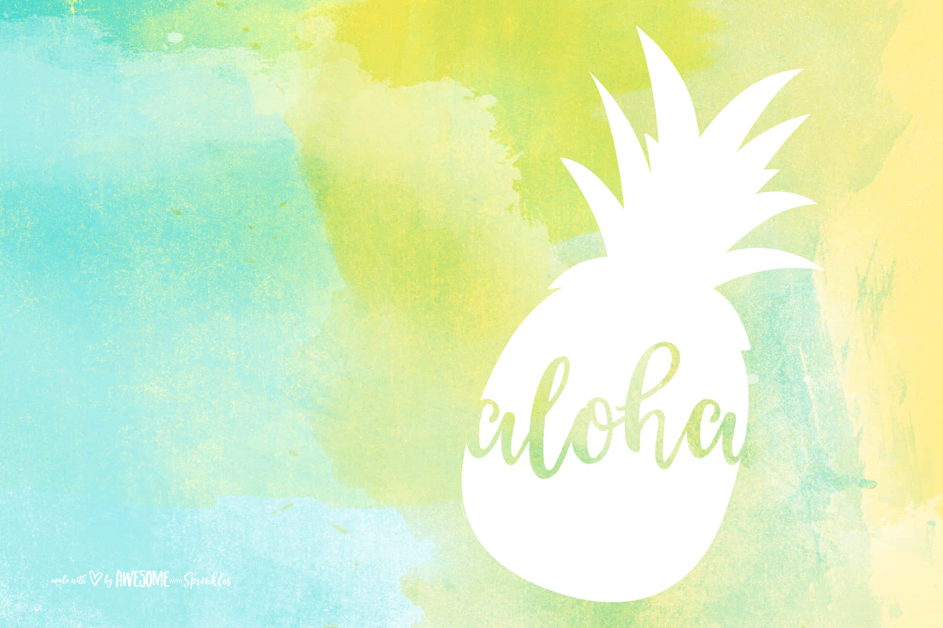 pineapple desktop, white pineapple silhouette, cursive aloha text, Full HD Desktop Wallpaper